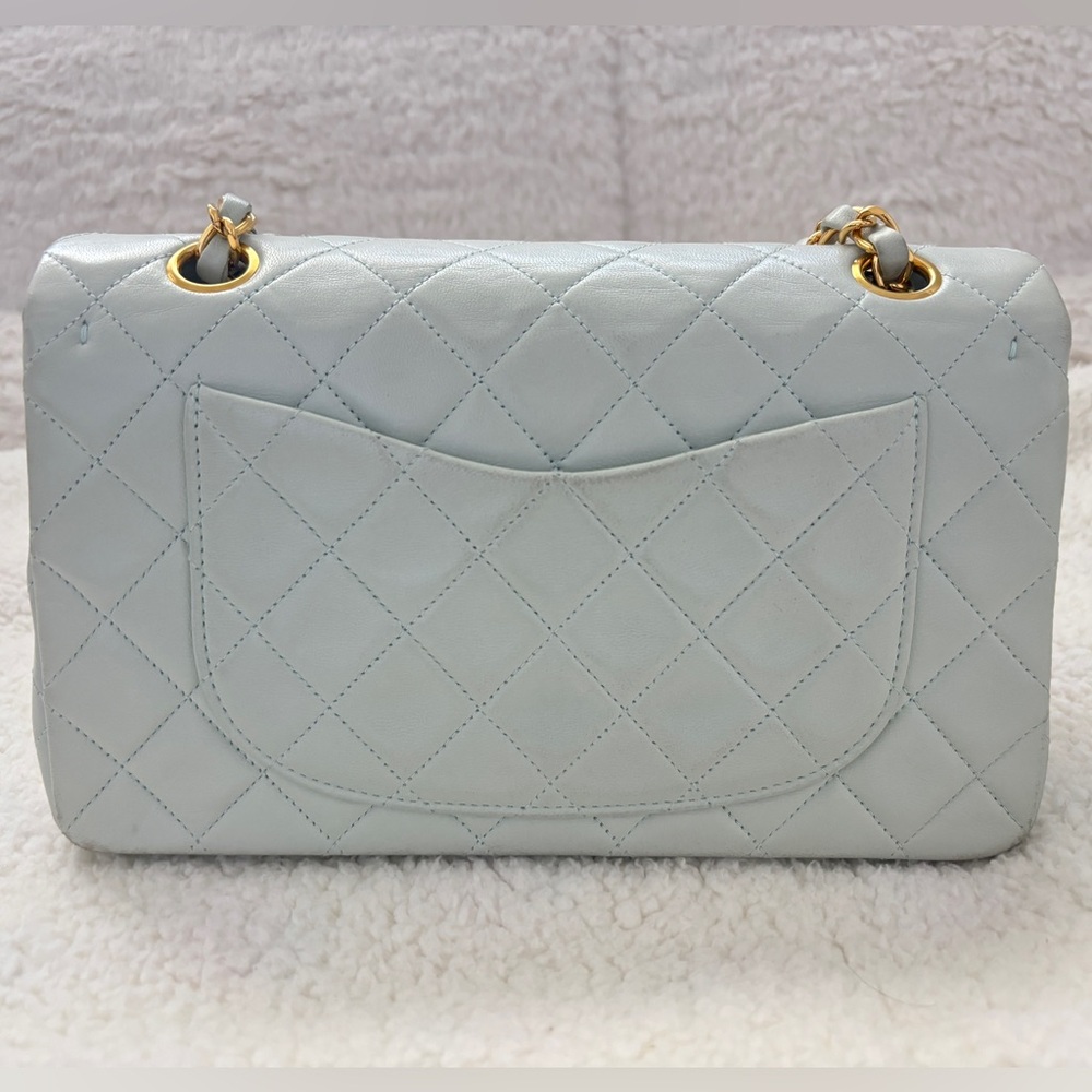 Chanel Classic Flap Lambskin Baby Blue 24K GHW - Picture 4 of 14